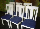 6 židle masiv bílá polster blue